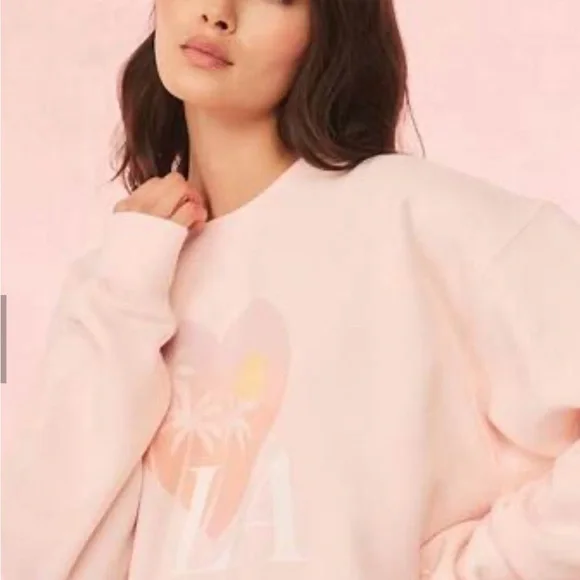 NWT LoveShackFancy Blush Pink Sweatshirt - Picture 1 of 10